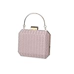 Damen Abendtasche Funkelnd Handtasche Glänzend Umhängetasche Glitzer Henkeltasche Hochzeit Brautbörse Elegant Schultertasche Cocktail Party Abschlussball Tasche für Frauen Roségold