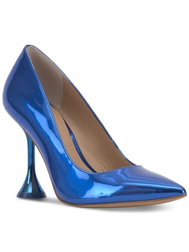 INC Womens Savitri Faux Leather Patent Pumps Blue 9.5 Medium (B,M)