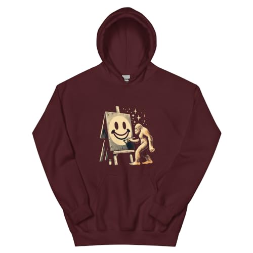 Sweat à capuche vintage Bigfoot bordeaux idéal pour vos moments de détente de style casual