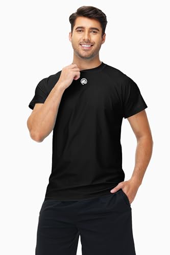 Image of AOBUTE Mens Swim Shirts Short Sleeve UPF 50+ Sun Shirt Quick Dry Rash Guard Fishing Swimming Shirt