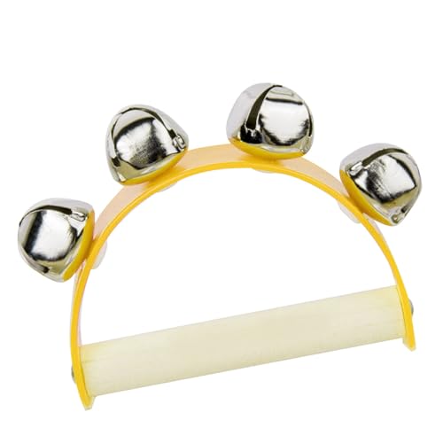 Brinquedo Musical Infantil, Versátil Com Alça de Madeira e Sinos para Jardim de Infância (Amarelo)