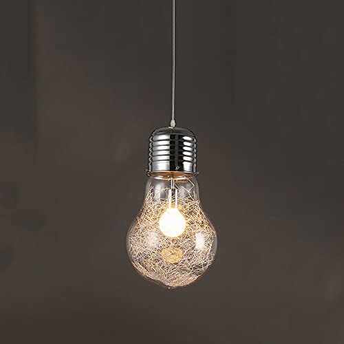 Lampadario nordico E27 Lampadina a forma di lampada a sospensione Lampada a sospensione in vetro trasparente Lampada a goccia regolabile Adatta per isola cucina, camera da letto, vetrina, ufficio
