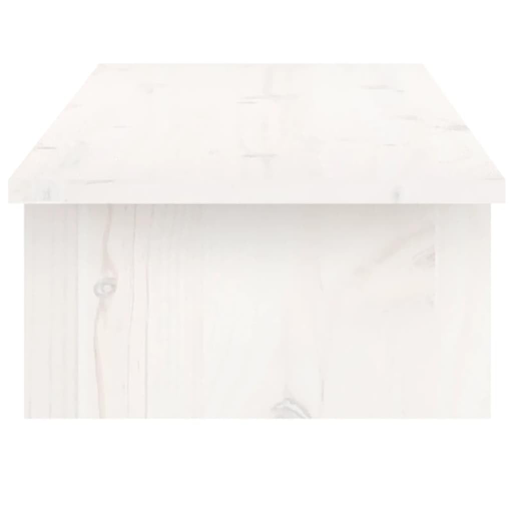 Supporto per monitor, in legno massello di pino, 100 x 27 x 15 cm, ripiano da scrivania per PC, laptop, gaming, home office, rialzo ergonomico, salvaspazio, con spazio di archiviazione e