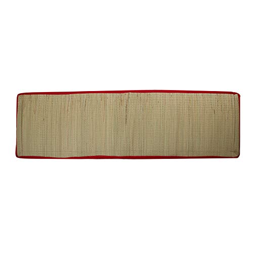 Image of Foldable Mat 6.5 X 6 Feet Korai River Grass chatai Red Cotton Fabric with 20MM Soft Foam Comfort Cushion