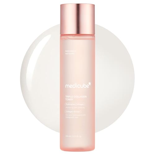 Medicube Triple Collagen Toner - Hydrolyzed, Atelo, & Soluble Collagen for Deep Hydration & Plump Skin - Fast-Absorbing Formula for All-Day Suppleness, Korean Skincare (4.73 fl.oz.)