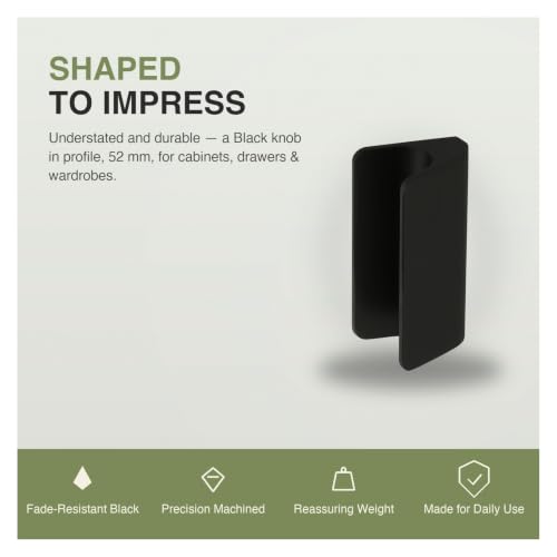 Image of MODIUS Cabinet Knob | Wardrobe & Drawer Knob | Cupboard Knob for Kitchen | Black Finish | Aluminium Cabinet Hardware | Pack of 2 (MS036255)
