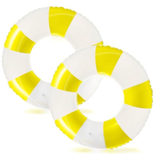 Image of 2 PCS Inflatable Pool Floats for Swimming Pool Party Lake Beach Adults - Floaties Pool Tubes Swim Rings Tubes Floaties for Beach Pool Party Decorations