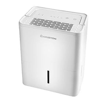 Ariston DEOS 12 - Deumidificatore Casa Muffa Portatile 12L/24h Piccolo e Silenzioso Assorbi Umidità, Deumidificatore Bagno e Ambienti Fino 35mq 36x25,3x44, Funzione Asciugatura e Consumo Massimo 250w