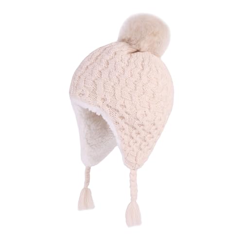 Bonnet en tricot chaud pour bébé avec doublure polaire et cache-oreilles tout-petit