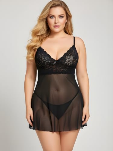 Image of Xs and Os Women's Lace Babydoll Lingerie