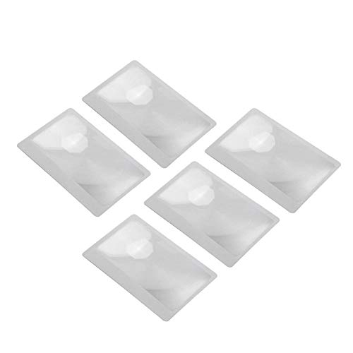 U-K 5pcs 3X Credit Card Shape Magnifiers Transparent Magnifier Fresnel Lens Excellent & Fashion Processed