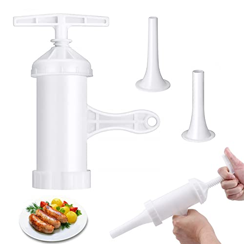 Machine de remplissage de saucisses, Poussoir à saucisses, Entonnoir de remplissage de saucisses, Tube de remplissage, Machine à saucisses, avec 2 entonnoirs...