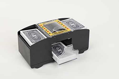 BuyDBest Manual Card Shuffler for 1-2 Decks | Battery Operated and Portable Card Shuffling Machine for Poker, Blackjack, and Family Games | Black Color