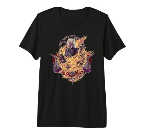Game of Thrones Daenerys Targaryen Dragon Egg Flames Poster Premium Tri-Blend T-Shirt