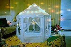 Laylala Kids Indoor/Outdoor Play Fairy Princess Castle Tent, Portable Fun Perfect Hexagon Large Playhouse Toys for Girls/Children/Toddlers Gift Room55 x 53"(DxH)ï¼ˆBaby Blueï¼‰