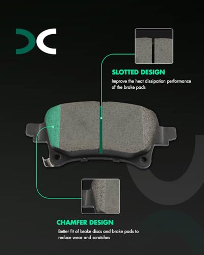 Image of SCITOO D2233-9472 Disc Brake Pads Sets Rear Ceramic Brake Pads w /Hardware | For Jeep For Gladiator 2020-2023,For Wrangler 2021-2023