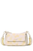 kate spade new york Double Up Spring Pansies Embossed Pebbled Leather Crossbody, Yuzu Jam Multi