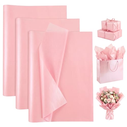 Papier de soie rose métallisé woric de 110 feuilles pour décoration et bricolage