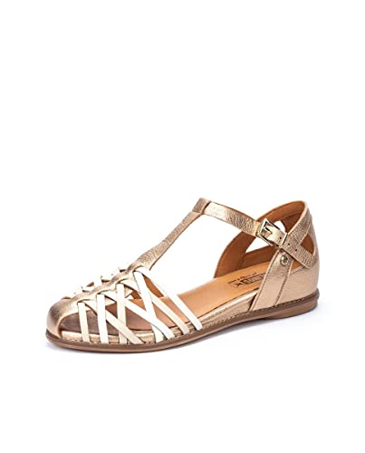 PIKOLINOS Leather Flat Sandals Talavera W3D - Size 9.5-10 Champagne
