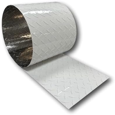 EAGLE 1-0.025 (Thin) 10 FT Embossed Aluminum Diamond Checker Plate Sheets/Rolls (Multiple Sizes and Colors) - (6in. X 10ft, White)