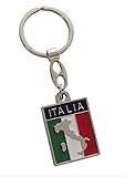 Material: Edelstahl Schlüsselanhänger / Schmuck für Tasche, Flagge und Karte von Italien, Aufschrift Italia