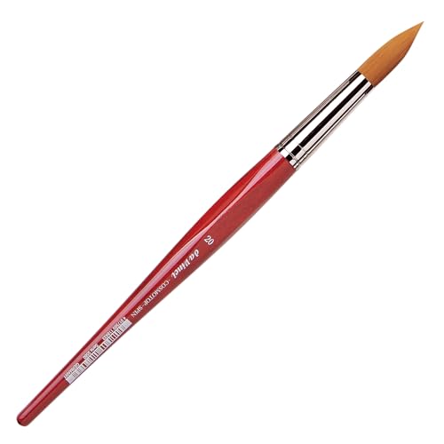 Image of da Vinci Watercolor Series 5580 CosmoTop Spin Paint Brush, Round Synthetic with Red Handle, Size 20 (5580-20)