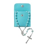 Simplicity and portability: The Simple style Rosary beads are paired with a solid colored button bag, Elegant and natural. The size of the rose beads and the bag perfectly match. making it compact and convenient to easily fit into a pocket or backpac...
