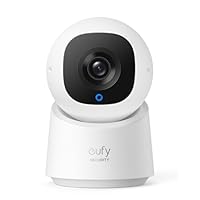 eufy Security Indoor Cam C210, telecamera wifi interno 1080p, panoramica 360°, inclinazione Tilt,...