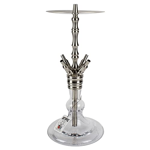 Octopuz Nautiluz Clear V2A Shisha Hookah aus feinstem Edelstahl | Wasserpfeife mit vier Schliffadaptern