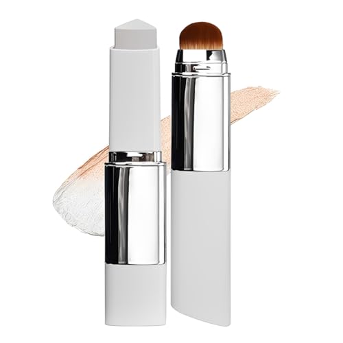 Base De Maquillaje Coreana En Barra Blanca Con Cabezal De Brocha, Base De Maquillaje 2 En 1 Autoadaptable, Resistente Al Agua Y A Las Manchas, Para Todo Tipo De Pieles (Marfil)