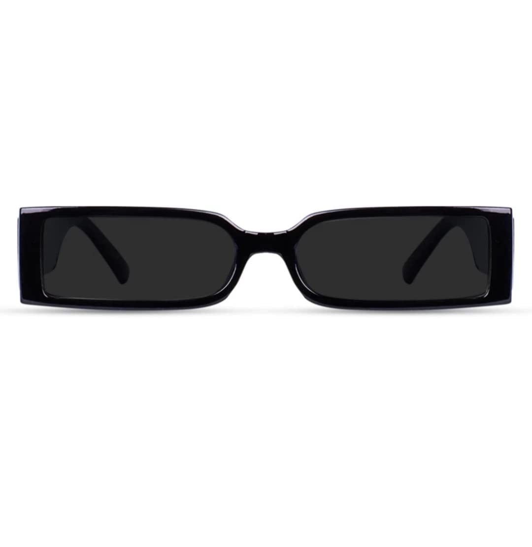 Retro Rectangular UV400 Protection Sunglasses For men and women (Black)-image-26