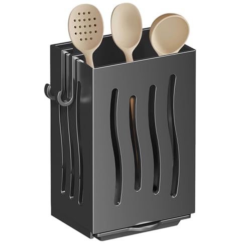 Genérico Soporte para cubiertos montado en la pared,Soporte para utensilios montado en la pared - Estante para cubiertos | Estante organizador independiente multifuncional para encimera para cocina