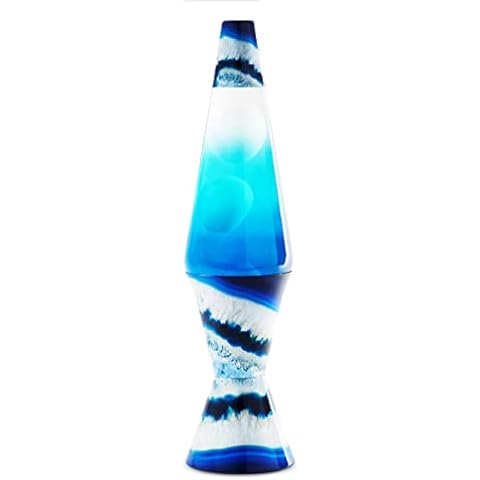 Spencer Gifts Lava® Lamp - 17" Blue Agate - The Original Motion Lamp - White Wax and Clear Liquid with Printed Base and Hand Painted Globe Exclusive Cover