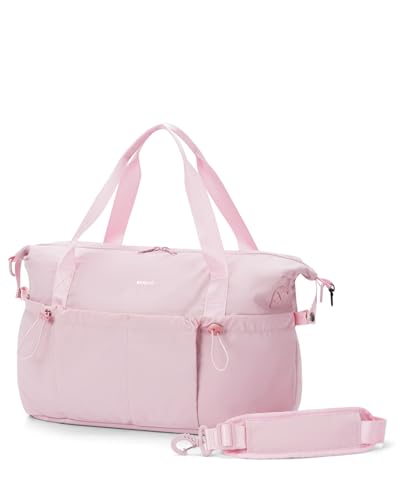 Image of ECOHUB for Ryanair Cabin Bags 40x30x20, 24L Underseat Hand Luggage Bag, Recycled Lightweight Carry On Bag with Charge Hole, Water-Resistant Overnight Hospital Weekend Bag for Women, Blush Pink