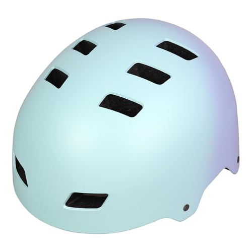 Bike Skateboard Helmet, Adjustable and Multi-Sport for Skate Scooter, 3 Sizes for Adult Youth Kids Toddler (Gradual Cyan Purple) - Thumbnail 3