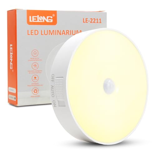 Conjunto 4 luminárias LED branco frio e quente recarregável com sensor de presença