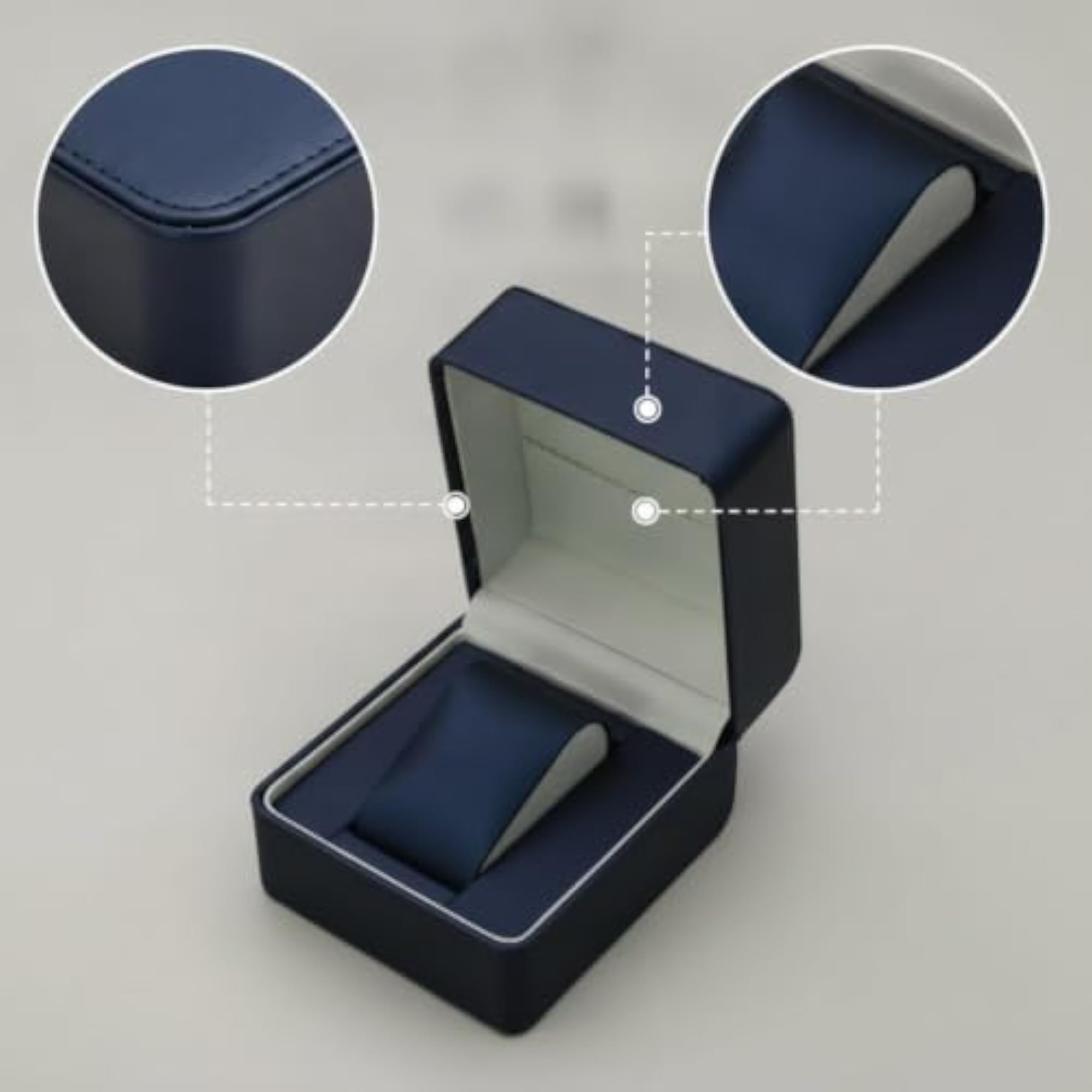 PU Leather Watch Box with Cushion, Single Watch Organizer