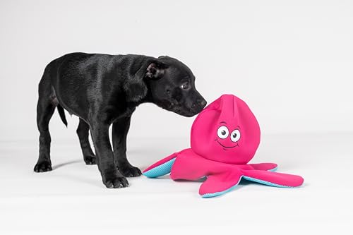 Flamingo Hundespielzeug Fronne Oktopus Emoji – Rosa – 40 cm | Schwimmfähig, strapazierfähig & unterhaltsam!