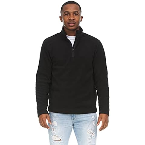 Swiss Alps Mens Quarter Zip Performance Polar Fleece Pullover Sweatshirt, Black, XL Cover