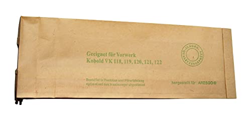 FSProdukte 10 Staubsaugerbeutel geeignet für Vorwerk Kobold 118 119 120 121 122, mit EXTRA STARKEM FLANSCH incl. 10 Duftpatronen Dufties Sommerwiese