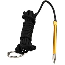 10 Foot 550lb Paracord Fishing Stringer Fish Holder with Metal Threading Needle and 1 Inch Split Ring