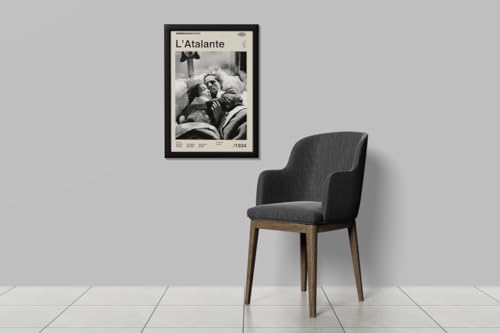 Image of BLINKART L'Atalante (1934) Movie Poster Frame 8x12 Inch | Premium 300 GSM Paper Wall Print | Mid Century Vintage Film Artwork for Home, Bedroom, Living Room, Office | Framed Photo Decor