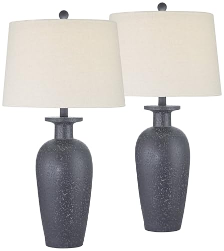 Lámparas de Mesa Rusticas 28" Set de 2 Gris Carbón miniatura 2