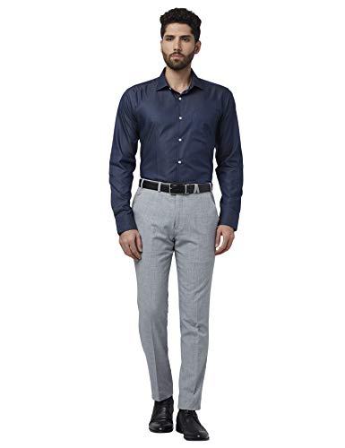 Image of Park Avenue Slim Fit Solid Dark Blue Shirt