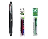 Pilot Frixion Ball 4 Click Retractable 4 Color Gel Ink Erasable Murti Pen 0.5mm/ Black Body & Each 4...