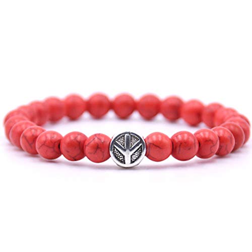 Bracelet de perles en pierre de turquoise rouge haut de gamme, bijou traditionnel fait main