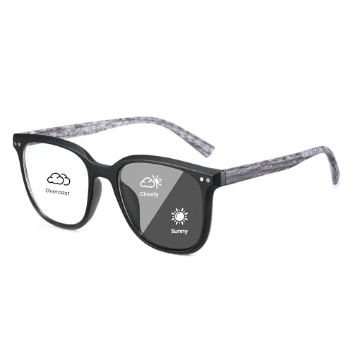 Cyxus Photochromic Glasses for Men Women with Blue Light Blocking Black