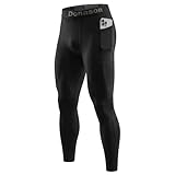 Donason Pantalones de Compresión para Hombre Mallas con Bolsillos Deportivos de Secado Rápido Ajustados Elásticos Pantalones Hombre Malla Deportivos para Gimnasio Entrenamiento Baloncesto Yoga