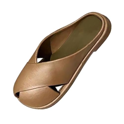 Generico Chanclas de mujer ortopédicas cerradas por delante, cómodas y ligeras con cuña, chanclas casuales elegantes arco soporte sandalia vintage y antideslizantes pantuflas moda Slip on de piscina