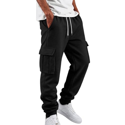 Men's Cargo Pants Comfy Drawstring High Waisted Joggers Cargo Trousers - image 1